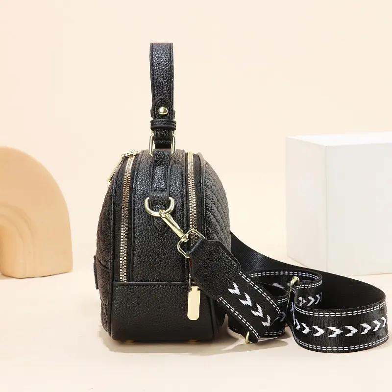 2025 New Soft Leather Small Square Bag Women's Luxury Stone Pattern Crossbody Purse Texture Shoulder Tote Bags Lady Handbag