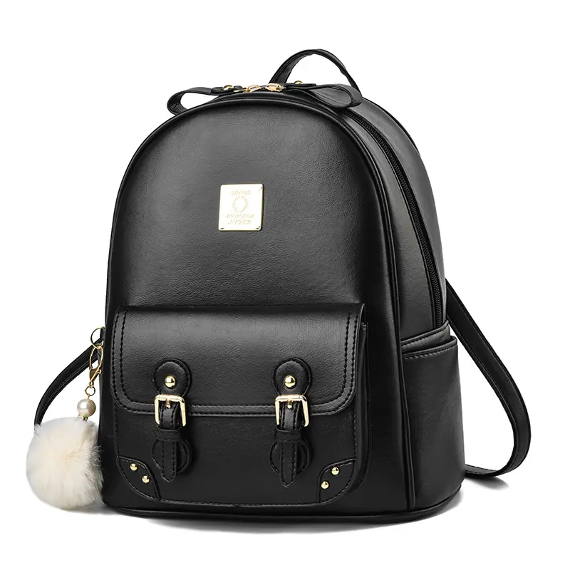 Korean Fashion Women's Rucksack Casual Commuter Mini Backpack Teenage Girls Kawaii Backpack Senior Soft PU Two-shoulder Bag