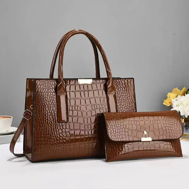 Trendy Vintage Crocodile Pattern Handbag New Women's Single Shoulder Crossbody Bag Fashion Simple Retro Ladies Tote Bags