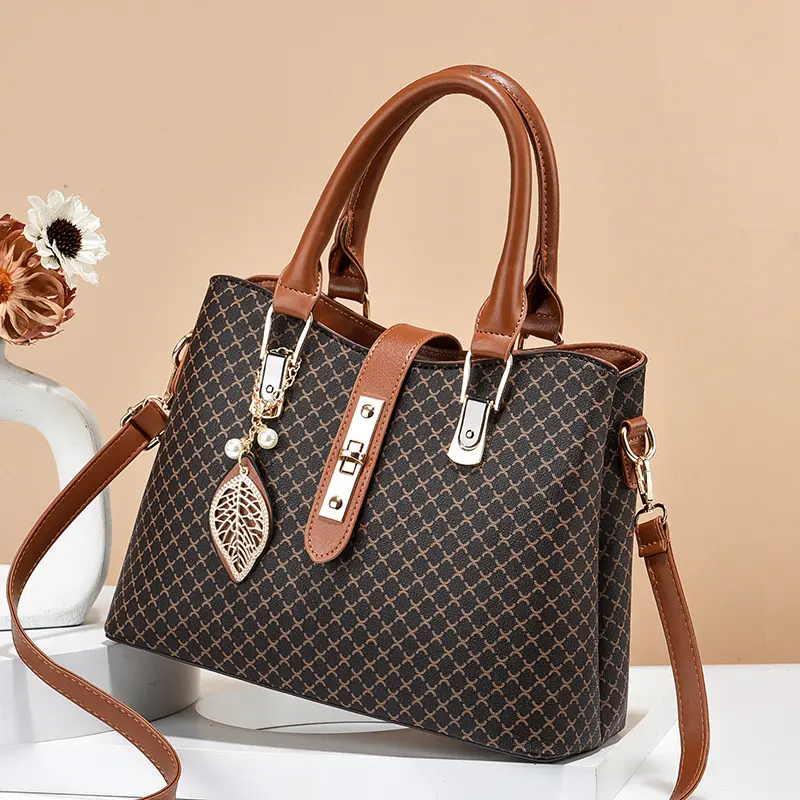 Fashion Retro Letter Print Shoulder Bag High Quality Zipper Crossbody Bag Waterproof Handbag Detachable Strap Women Bucket Bags