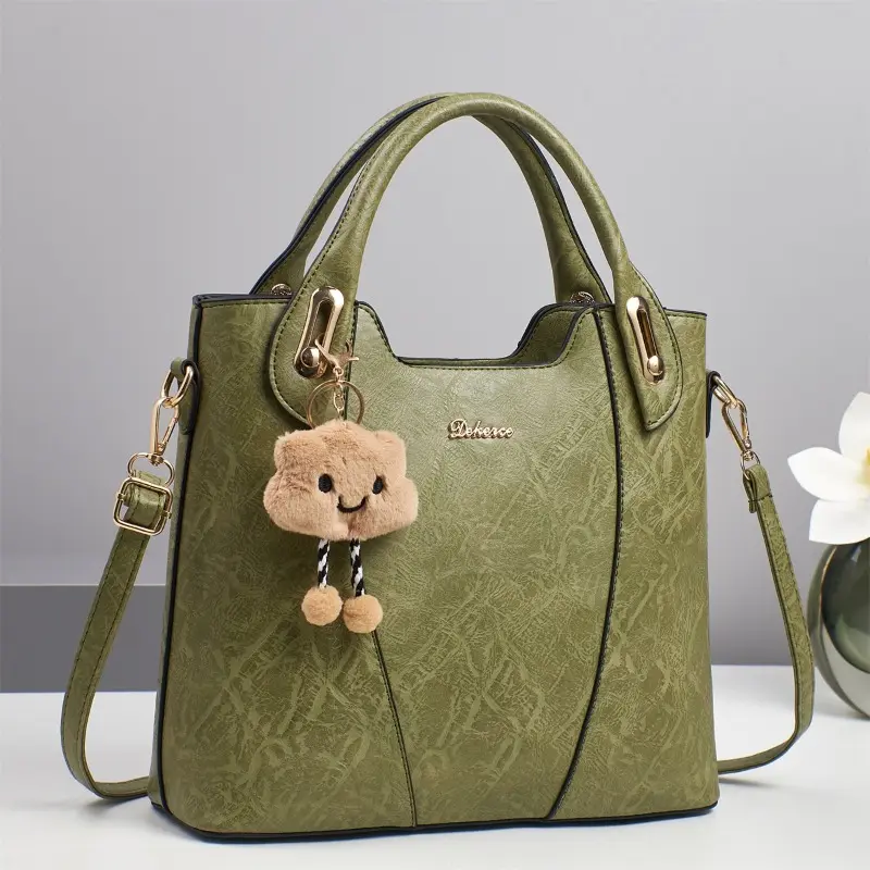 Brand Women Tote Bag High Quality Pu Leather Handbag for Women Retro Large Capacity Top-handle Ladies Shoulder Crossbody Bag Sac
