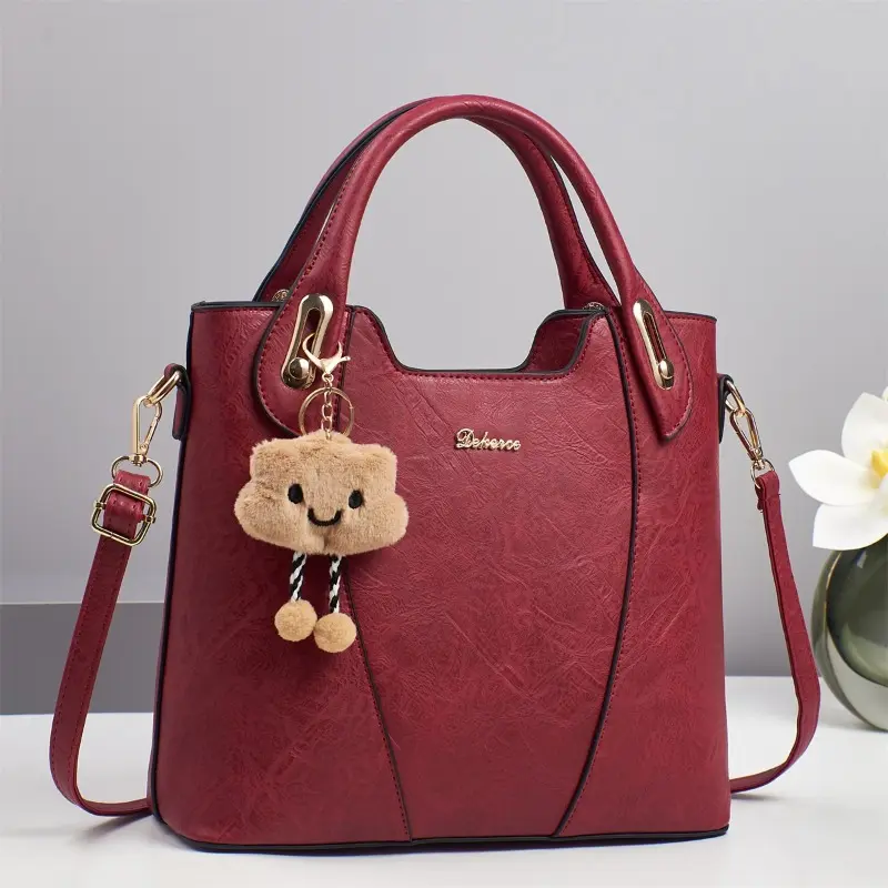 Brand Women Tote Bag High Quality Pu Leather Handbag for Women Retro Large Capacity Top-handle Ladies Shoulder Crossbody Bag Sac