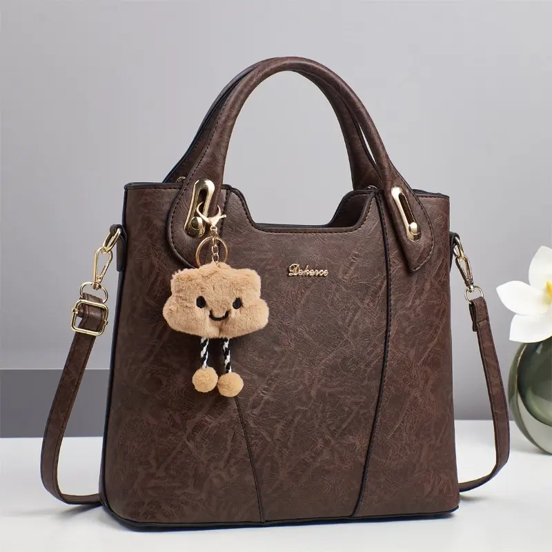 Brand Women Tote Bag High Quality Pu Leather Handbag for Women Retro Large Capacity Top-handle Ladies Shoulder Crossbody Bag Sac