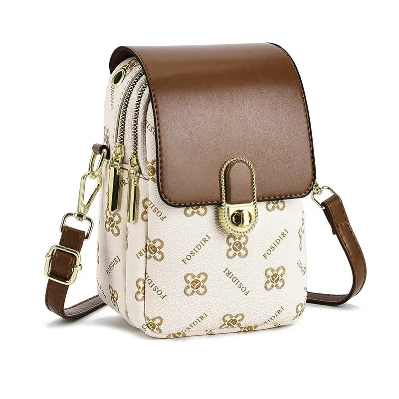 2025 New Fashiona Elegant Printed Women's Shoulder Bag Handbag Crossbody Mobile Phone Bag PU Leather Women's Mobile Phone Bag