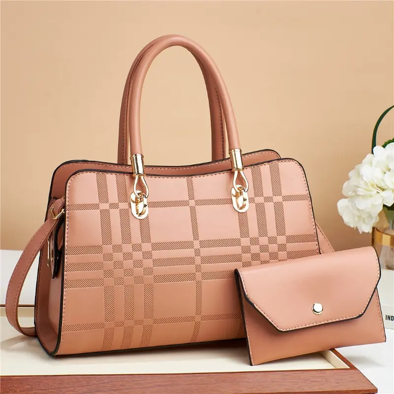 Hot Sale of The Season New Fashion Plaid Patterned Handbag 2Piece Set Stylish Large Capacity Single Shoulder Crossbody Bags
