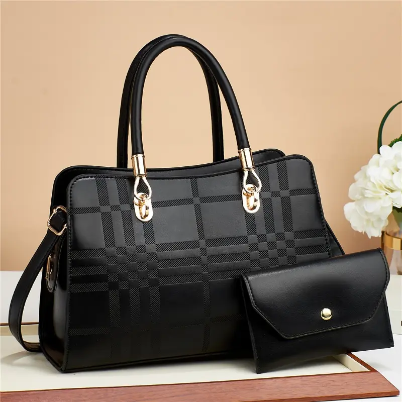 Hot Sale of The Season New Fashion Plaid Patterned Handbag 2Piece Set Stylish Large Capacity Single Shoulder Crossbody Bags