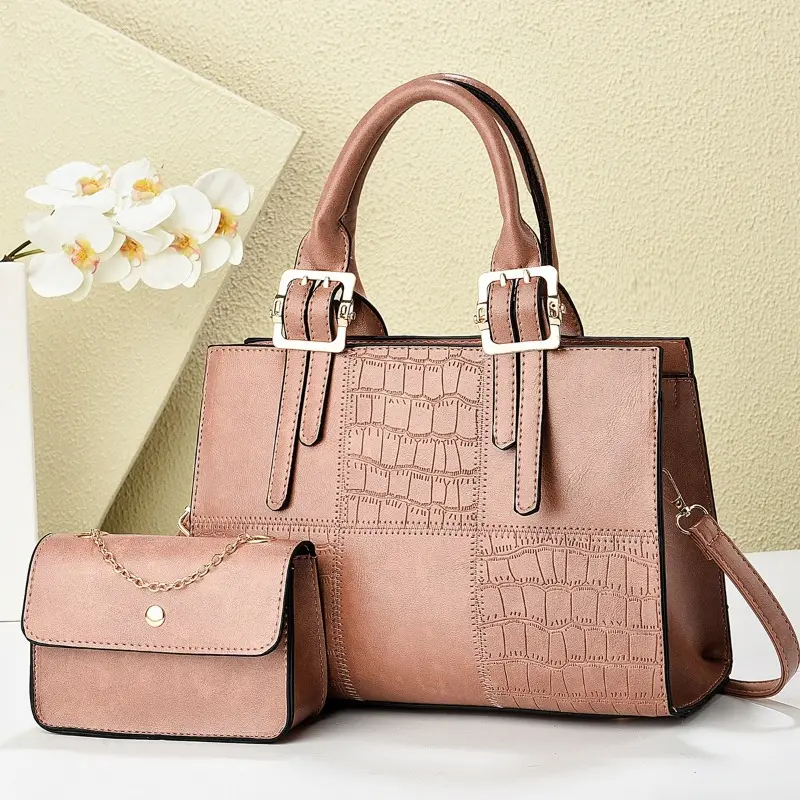 2pcs/set Bags for Women Crossbody Shoulder Bags Large Capacity Female Top-handle Bags Tote Clutch Handbag Purse with Chic Wallet