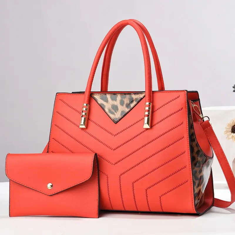 Fashionable Large Capacity Spliced Color Block Women's Handbag Single Shoulder Crossbody Bag Simple Design Ladies Tote Bag