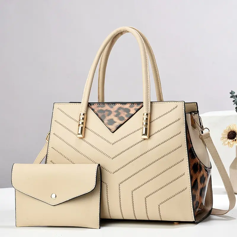 Fashionable Large Capacity Spliced Color Block Women's Handbag Single Shoulder Crossbody Bag Simple Design Ladies Tote Bag