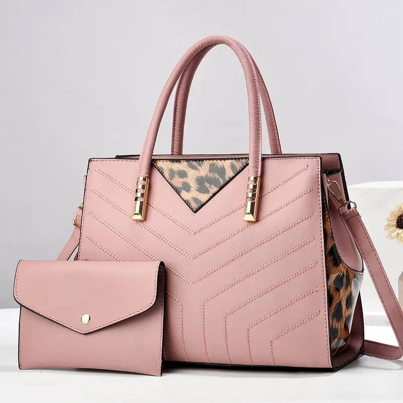 Fashionable Large Capacity Spliced Color Block Women's Handbag Single Shoulder Crossbody Bag Simple Design Ladies Tote Bag