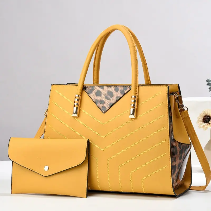 Fashionable Large Capacity Spliced Color Block Women's Handbag Single Shoulder Crossbody Bag Simple Design Ladies Tote Bag