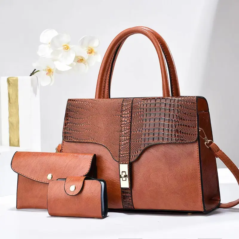 Women's Trendy Shoulder Bag Quality 3Piece Set Female Crossbody Messenger Sac Luxury Brand Designer Ladies Handbags and Purses
