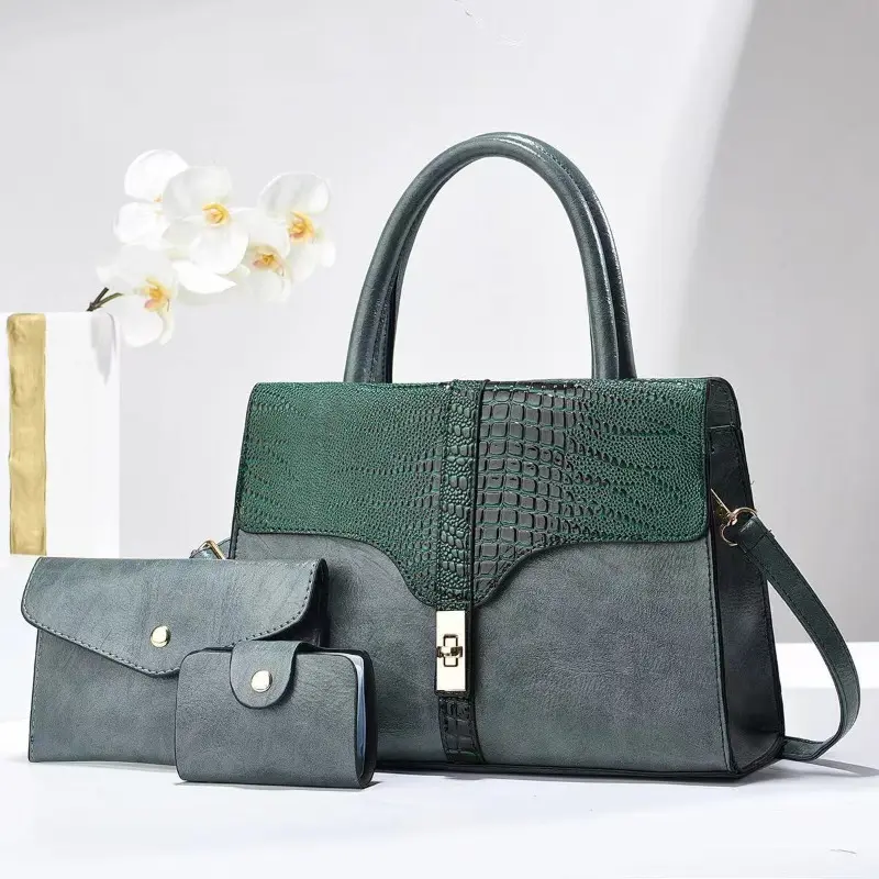 Women's Trendy Shoulder Bag Quality 3Piece Set Female Crossbody Messenger Sac Luxury Brand Designer Ladies Handbags and Purses