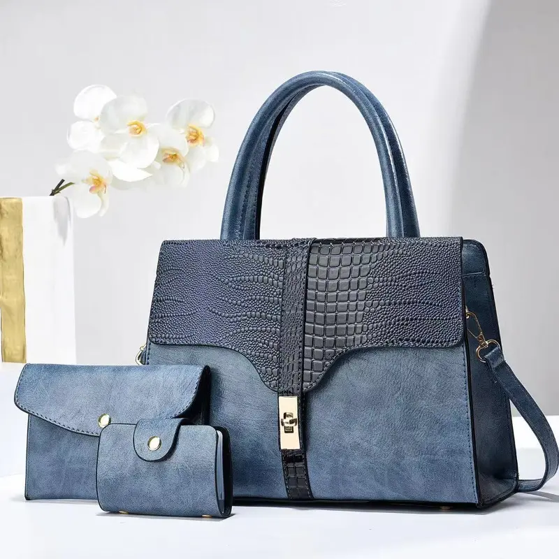 Women's Trendy Shoulder Bag Quality 3Piece Set Female Crossbody Messenger Sac Luxury Brand Designer Ladies Handbags and Purses