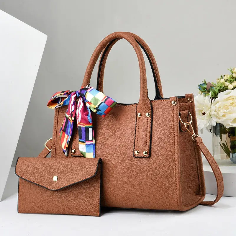 2pcs/set Women Handbag Clutches with Purse Wallet Large Capacity Female Crossbody Shoulder Bags Luxury Brand Lady Tote Bag