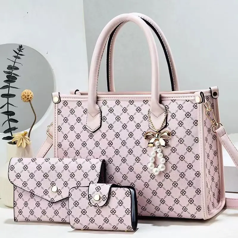 High-End  3 Pieces Set Women Bags Large Capacity Women's Handbag Stylish Shoulder Bag for Trendy PU Leather Commuting Tote Bag