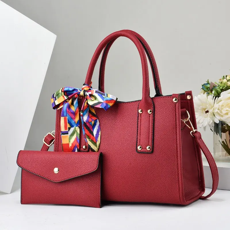 2pcs/set Women Handbag Clutches with Purse Wallet Large Capacity Female Crossbody Shoulder Bags Luxury Brand Lady Tote Bag