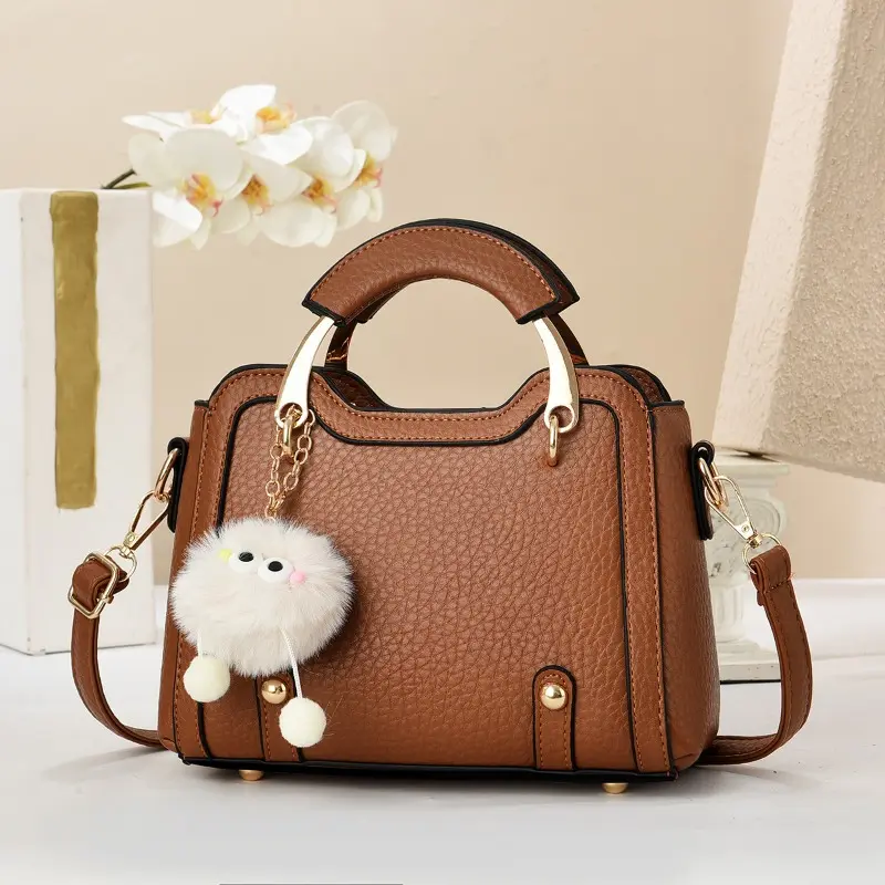 Fashionable Women's Handbag 2025 New Style Small Square Shoulder Crossbody Bag Korean Version Versatile Pu Leather Handbag