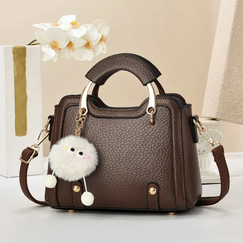 Fashionable Women's Handbag 2025 New Style Small Square Shoulder Crossbody Bag Korean Version Versatile Pu Leather Handbag