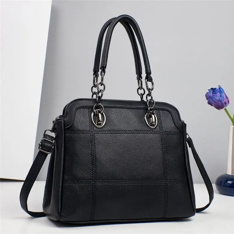 Women Tote Bag High Quality Female Handbag Solid Color Vintage Classic Ladies Shoulder Totes Designer PU Leather Crossbody Bags