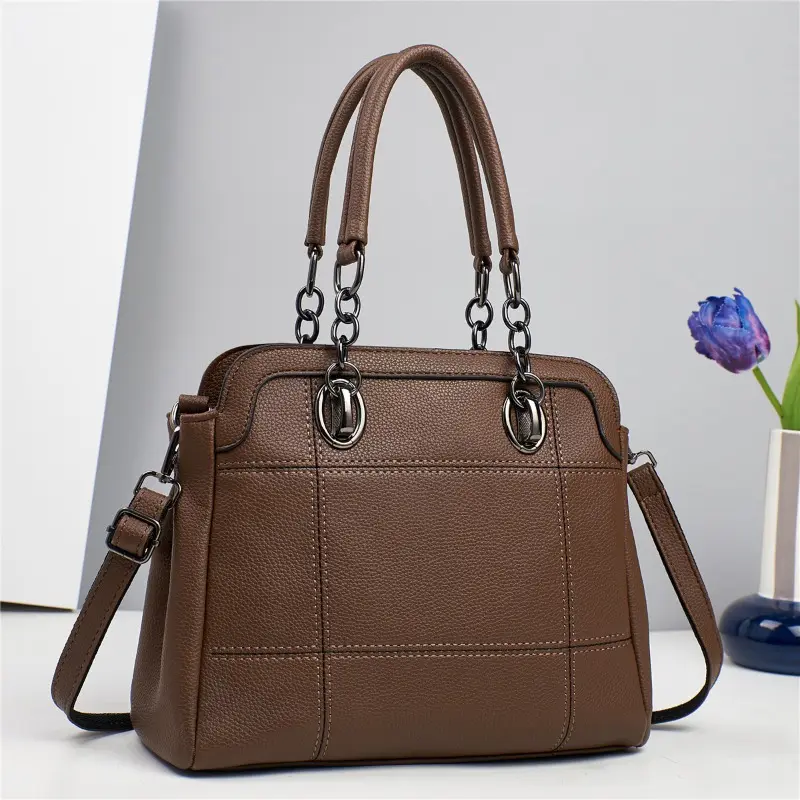 Women Tote Bag High Quality Female Handbag Solid Color Vintage Classic Ladies Shoulder Totes Designer PU Leather Crossbody Bags