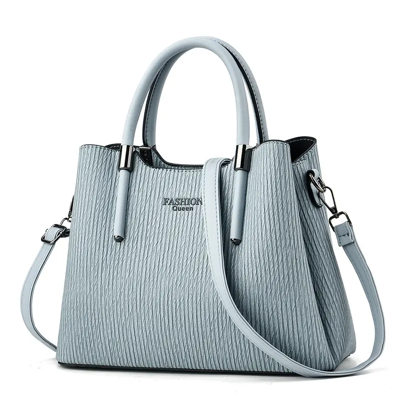 Fashionable Large Capacity Women's Handbag Simple Shoulder Crossbody Bag High Aesthetic Value Stripe Pressing New Women's Bag