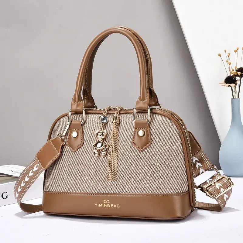 Elegant Fashionable Cute Shoulder Crossbody Bag New Women's Handbag Stylish PU Leather Polyester Lining Zipper Ladies Bag