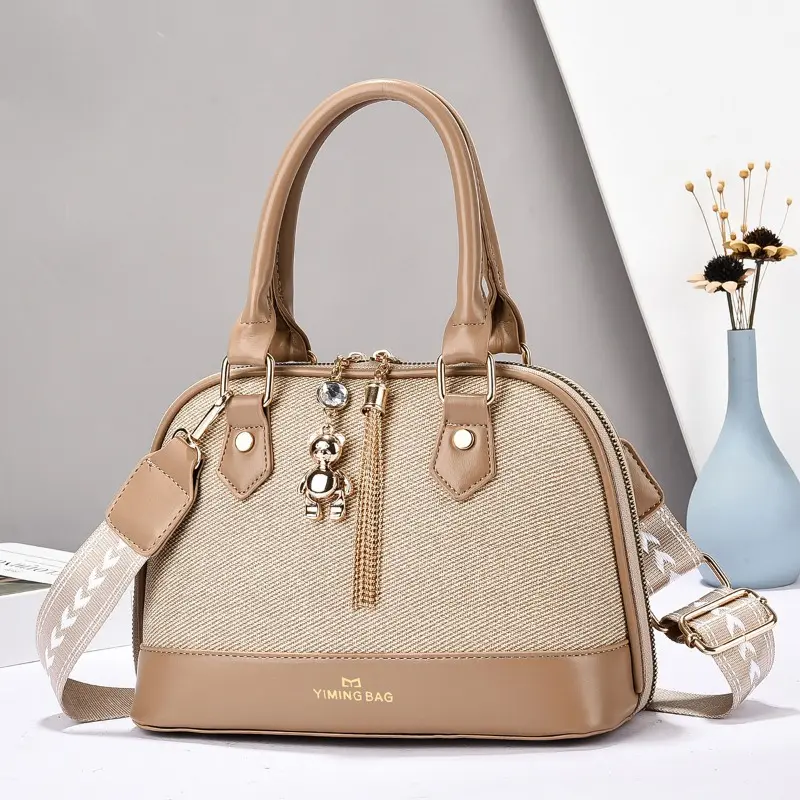 Elegant Fashionable Cute Shoulder Crossbody Bag New Women's Handbag Stylish PU Leather Polyester Lining Zipper Ladies Bag