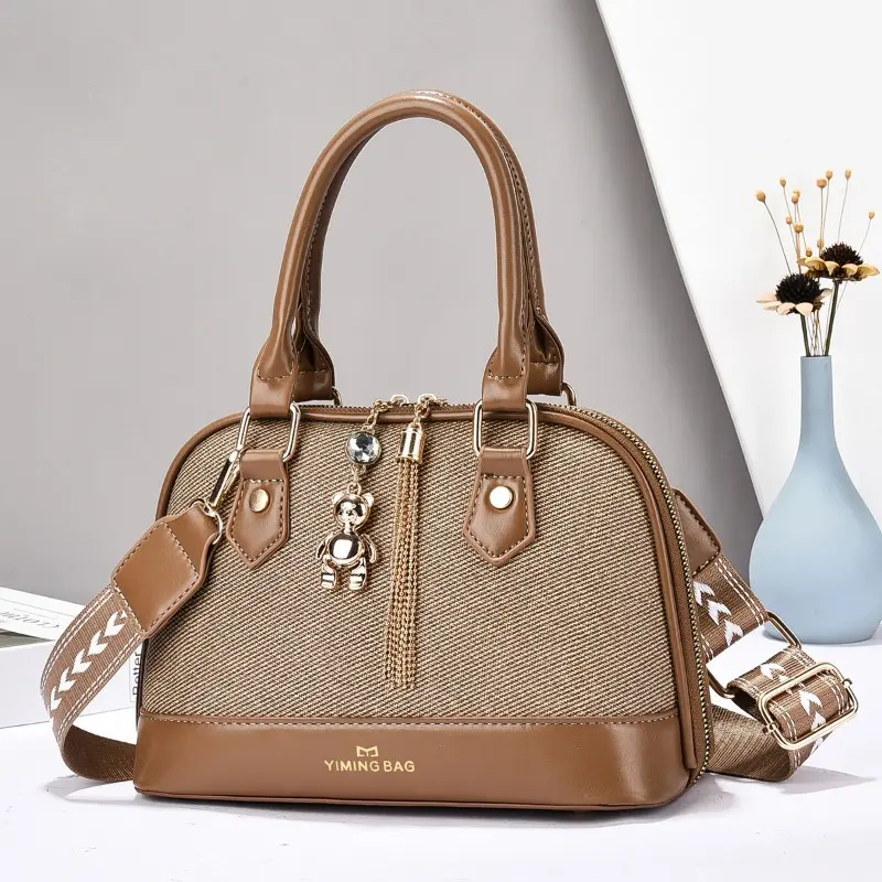 Elegant Fashionable Cute Shoulder Crossbody Bag New Women's Handbag Stylish PU Leather Polyester Lining Zipper Ladies Bag