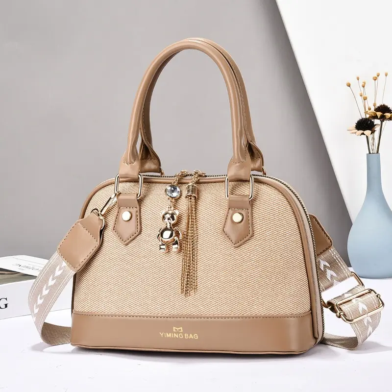Elegant Fashionable Cute Shoulder Crossbody Bag New Women's Handbag Stylish PU Leather Polyester Lining Zipper Ladies Bag