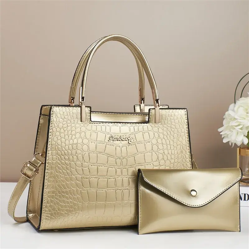 Bright Leather Woman Handbag & Purse Large Capacity Female Crossbody Shoulder Bag Fashion Luxury Designer Ladies Messenger Bags
