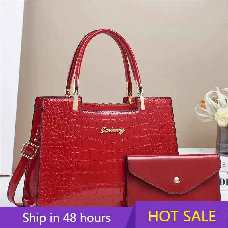 Bright Leather Woman Handbag & Purse Large Capacity Female Crossbody Shoulder Bag Fashion Luxury Designer Ladies Messenger Bags