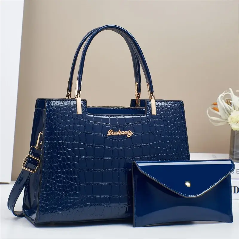 Bright Leather Woman Handbag & Purse Large Capacity Female Crossbody Shoulder Bag Fashion Luxury Designer Ladies Messenger Bags