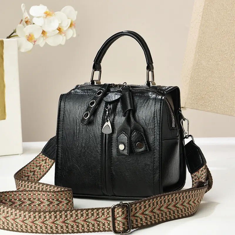 Bohemian Single Shoulder Bucket Bag Women's Handbag Creative Shape Pu Leather Elegante Crossbody Bag Soft Women Small Square Bag