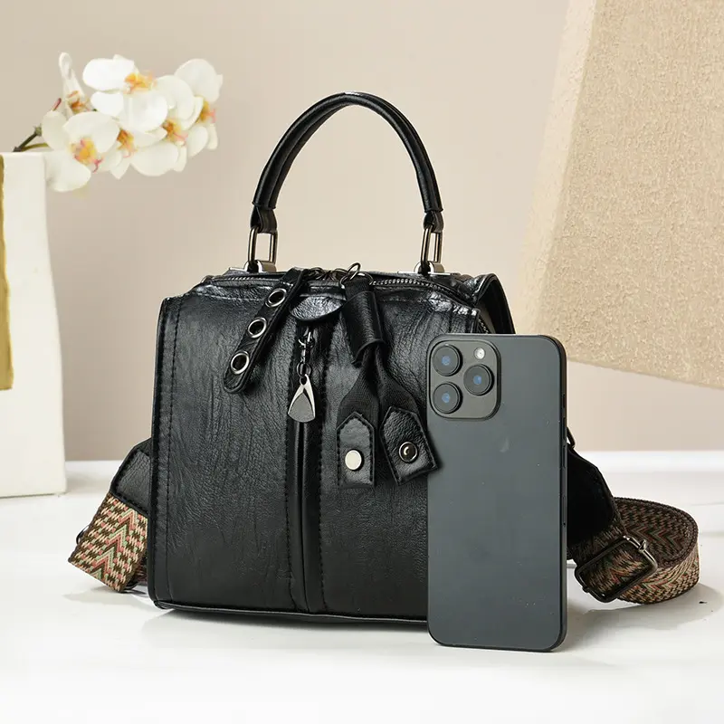 Bohemian Single Shoulder Bucket Bag Women's Handbag Creative Shape Pu Leather Elegante Crossbody Bag Soft Women Small Square Bag