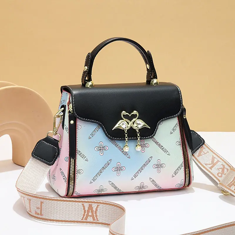 Fashion Exquisite Print Women Handbags PU Leather Shoulder Crossbody Bag Luxury Designer Vintage Ladies Top Handle Bag Bolsos