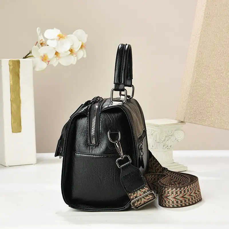 Bohemian Single Shoulder Bucket Bag Women's Handbag Creative Shape Pu Leather Elegante Crossbody Bag Soft Women Small Square Bag
