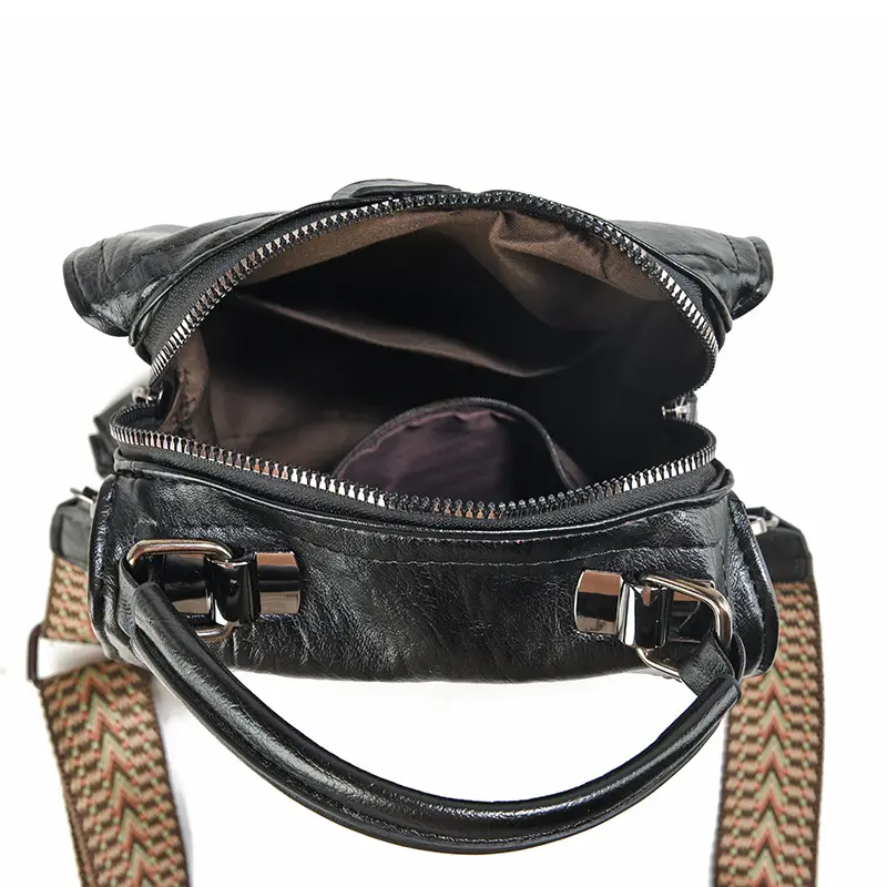 Bohemian Single Shoulder Bucket Bag Women's Handbag Creative Shape Pu Leather Elegante Crossbody Bag Soft Women Small Square Bag