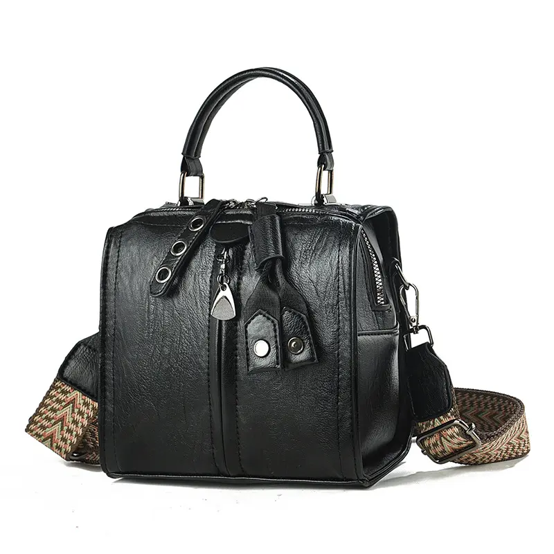 Bohemian Single Shoulder Bucket Bag Women's Handbag Creative Shape Pu Leather Elegante Crossbody Bag Soft Women Small Square Bag