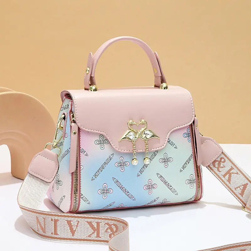 Fashion Exquisite Print Women Handbags PU Leather Shoulder Crossbody Bag Luxury Designer Vintage Ladies Top Handle Bag Bolsos