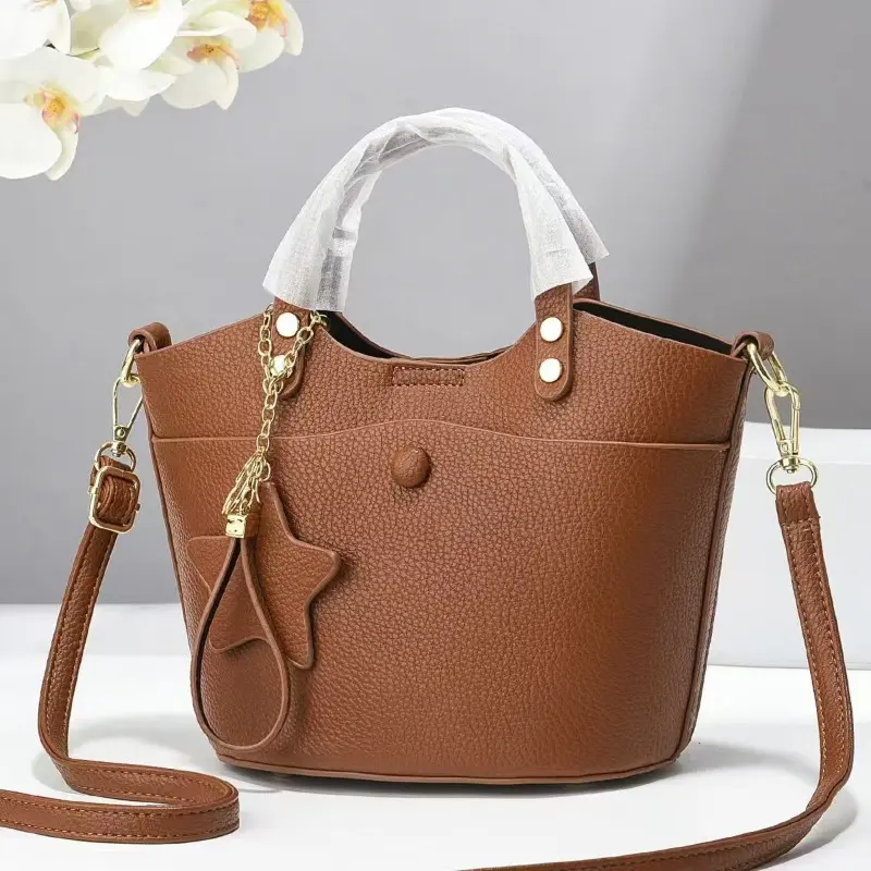 2025 New Women's Handbag Pu Leather Women Shopping Shoulder Bag Luxury Designer Quality Female Crossbody Bucket Bags