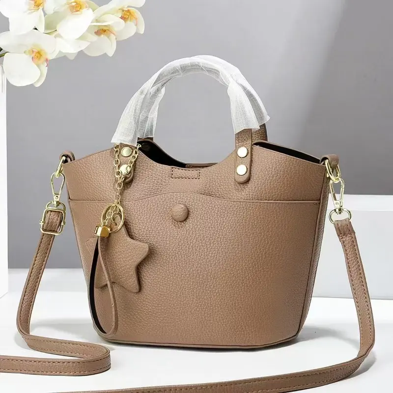 2025 New Women's Handbag Pu Leather Women Shopping Shoulder Bag Luxury Designer Quality Female Crossbody Bucket Bags