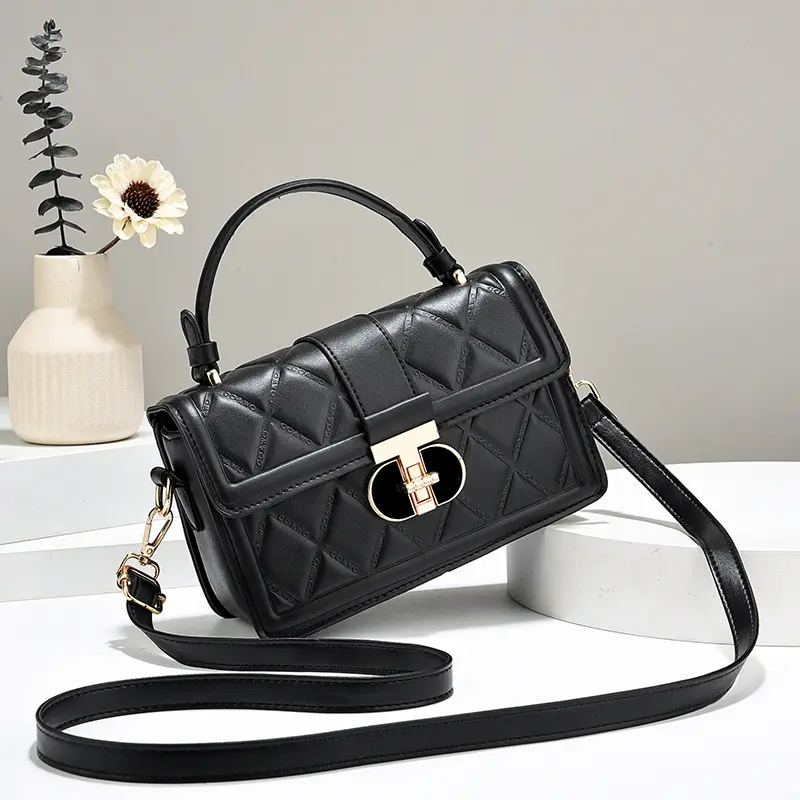 Pu Leather Women Top-handle Bag 2025 New Summer Versatile Diamond Grid Crossbody Square Bag Handbag Lady Shoulder Bag Purse
