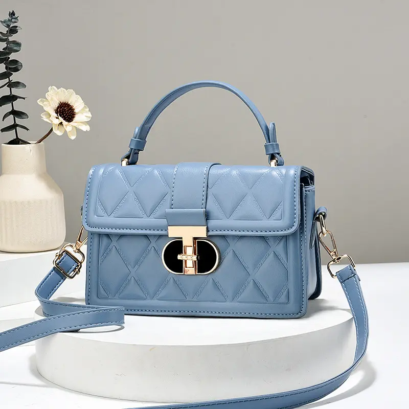 Pu Leather Women Top-handle Bag 2025 New Summer Versatile Diamond Grid Crossbody Square Bag Handbag Lady Shoulder Bag Purse