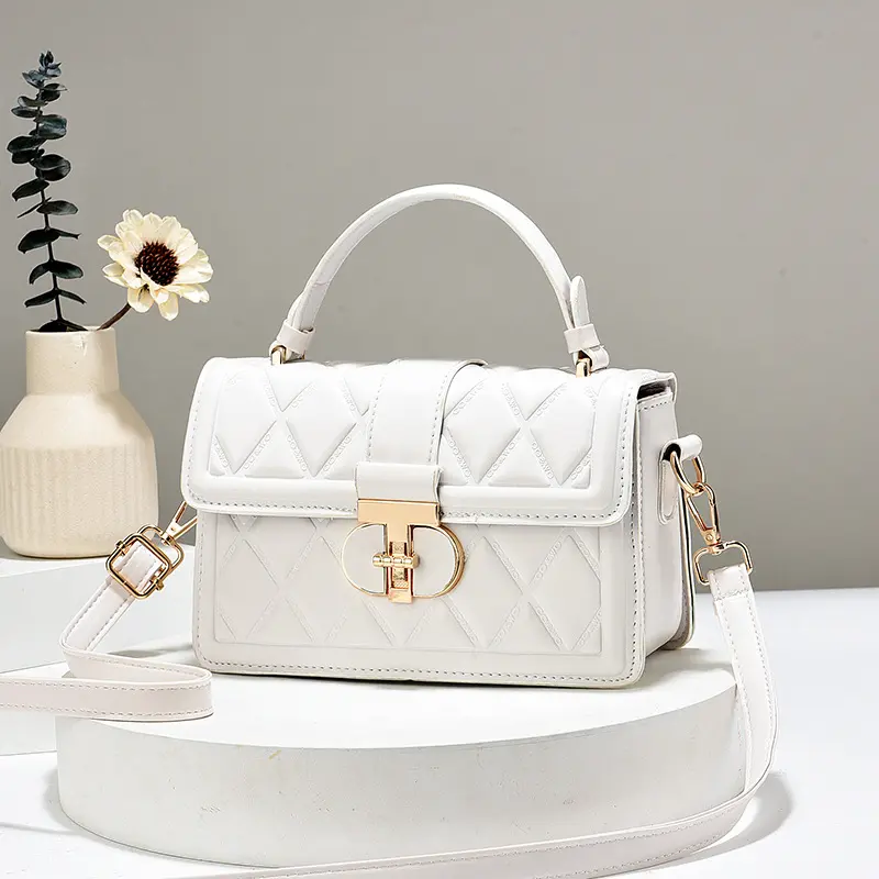 Pu Leather Women Top-handle Bag 2025 New Summer Versatile Diamond Grid Crossbody Square Bag Handbag Lady Shoulder Bag Purse