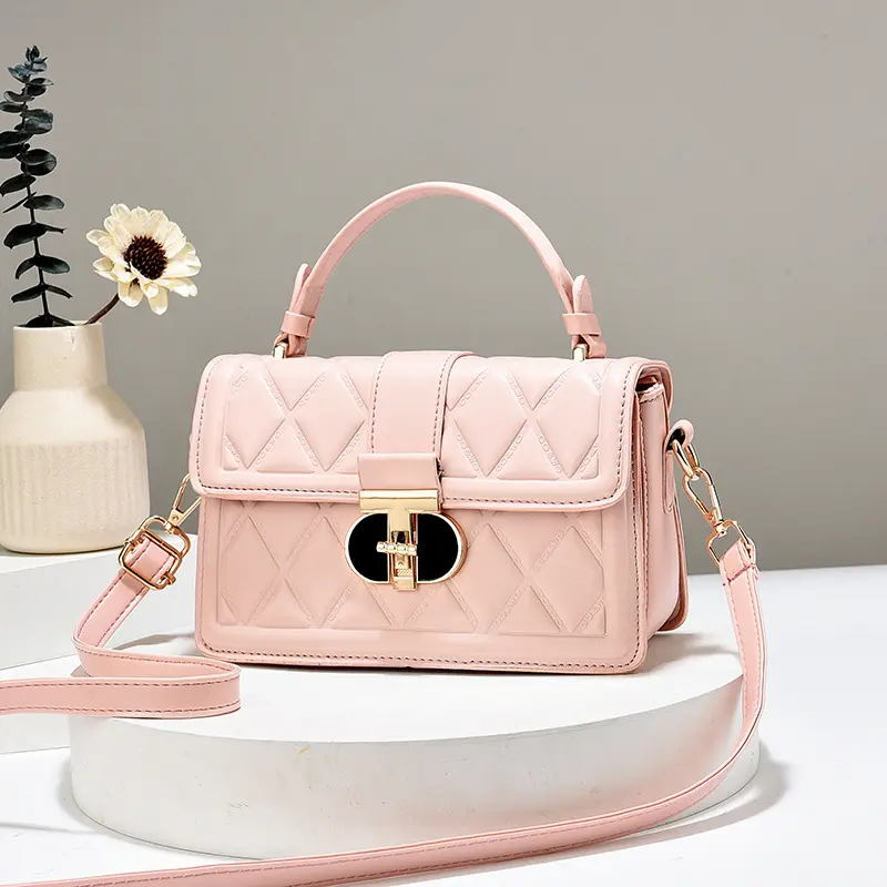 Pu Leather Women Top-handle Bag 2025 New Summer Versatile Diamond Grid Crossbody Square Bag Handbag Lady Shoulder Bag Purse