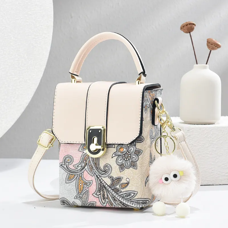 Fashionable Crossbody Phone Bag Women's Handbag Elegant National Style Single Shoulder Bag Soft PU Leather Mobile Phone Bags