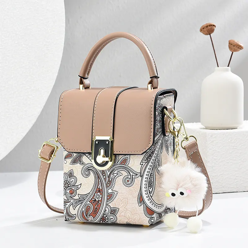 Fashionable Crossbody Phone Bag Women's Handbag Elegant National Style Single Shoulder Bag Soft PU Leather Mobile Phone Bags