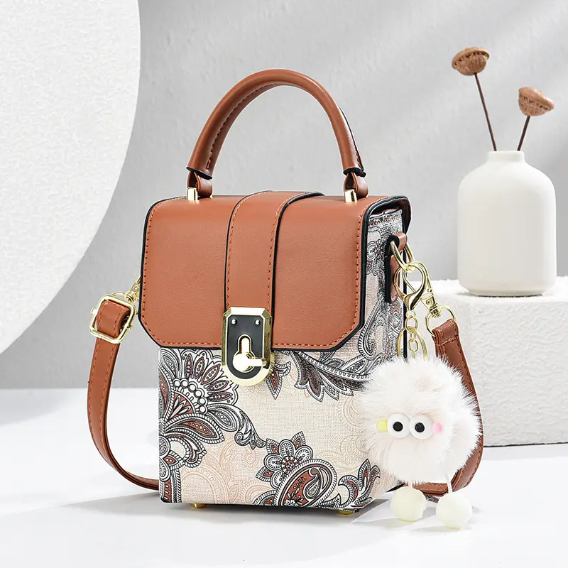 Fashionable Crossbody Phone Bag Women's Handbag Elegant National Style Single Shoulder Bag Soft PU Leather Mobile Phone Bags