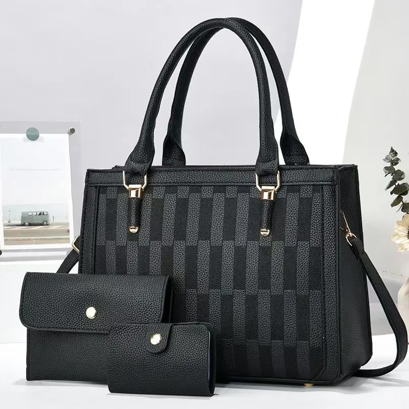 Large Capacity 3pcs/set Bags for Women Crossbody Bags Large Capacity Female Handbag Tote Clutch Purse with Chic Wallet